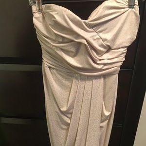 Strapless Tan Mini Dress